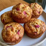 Best Sour Cream Rhubarb Muffins