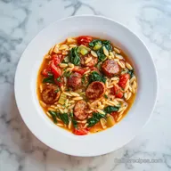 Easy OnePot Italian Sausage Orzo Soup in 30 Mins