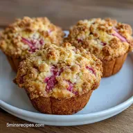 Rhubarb Streusel Muffins with Sour Cream