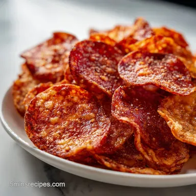 2 Ingredient Pizza Chip with Pepperoni in 15 Minutes