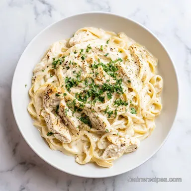 Creamy Chicken Fettuccine Alfredo in 30 Minutes Recipe Card