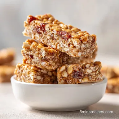 5 Ingredient Peanut Butter Granola Bar in 10 Minutes