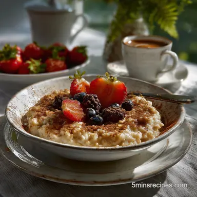 5 Minute Oatmeal Recipe with Cinnamon and Brown Sugar Recipe Card