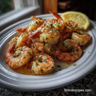 5 Minute Garlic Butter Shrimp with Lemon Recipe Card