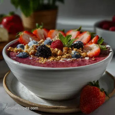 5 Minute Smoothie Bowl with Mixed Berries