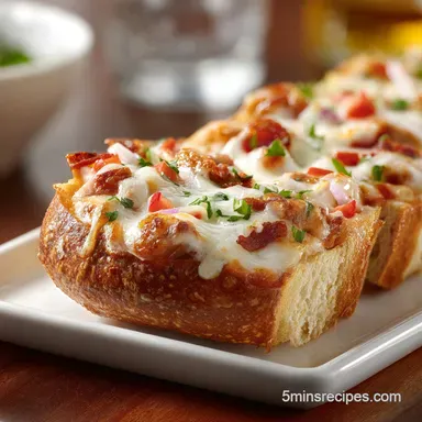 Air Fryer French Bread Pizza for 4 Servings Recipe Card