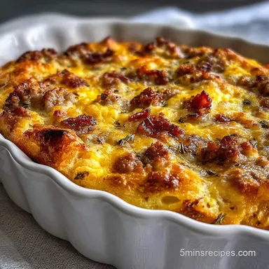 Amish Breakfast Casserole Recipe: Make-Ahead Overnight Recipe Card