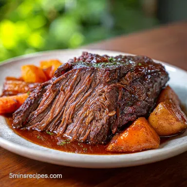 The Best Crock Pot Roast Recipe for 6 Servings Recipe Card