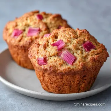 Best Rhubarb Breakfast Muffins: Baked Recipe Card
