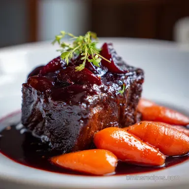 Braised Short Ribs Recipe for 4 Servings Recipe Card