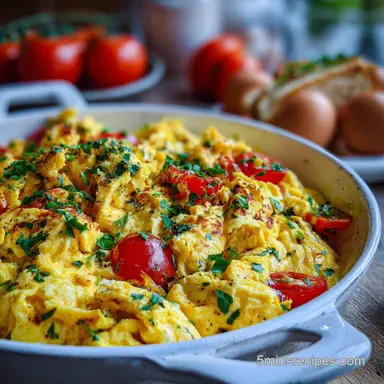 Breakfast Buffet Idea with Scrambled Eggs for 10 People Recipe Card