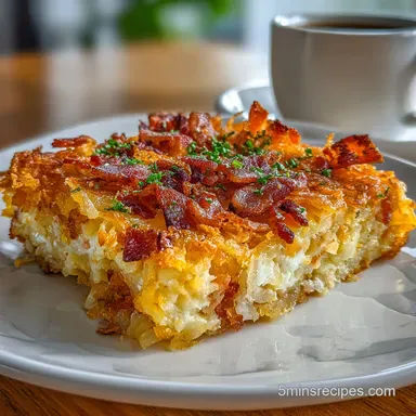 Breakfast Casserole with Hashbrowns Ready in 1 Hour 5 Mins Recipe Card