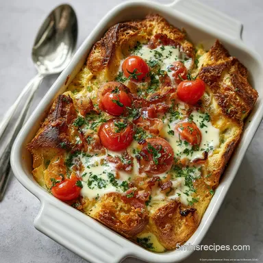 Breakfast for a Crowd: Make-Ahead Croissant Strata Recipe Card