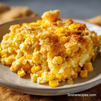 Cheesy Corn Casserole with Cream Cheese in 1 Hour Recipe Card