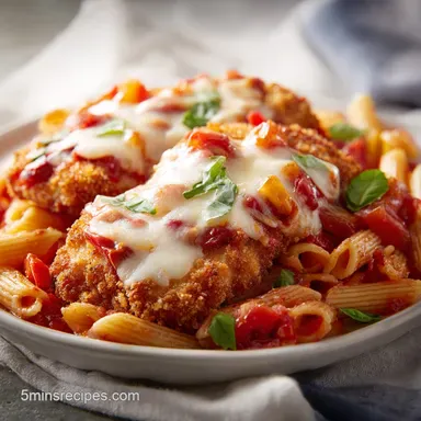 Chicken Parmesan Pasta in 35 Minutes Recipe Card