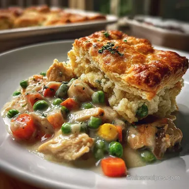 Chicken Pot Pie and Bisquick | Creamy & Golden Recipe Card