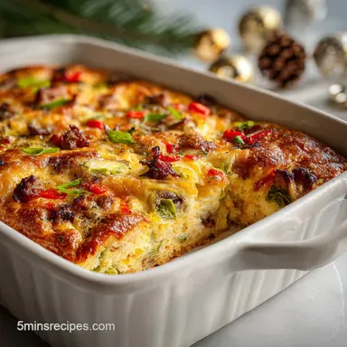 Christmas Breakfast Casserole: Make-Ahead Recipe Card