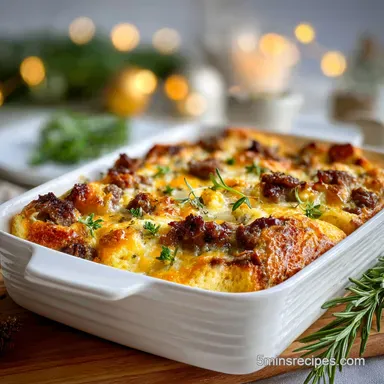 Christmas Morning Breakfast: Croissant Casserole Recipe Card