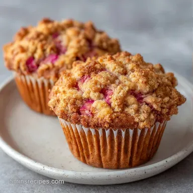 Cinnamon Rhubarb Muffins in 40 Minutes Recipe Card
