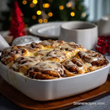 Christmas Breakfast Idea with Cinnamon Rolls Recipe Card