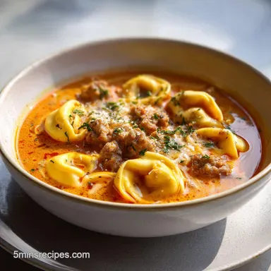 Creamy Tortellini Soup with Sausage in 30 Min Recipe Card