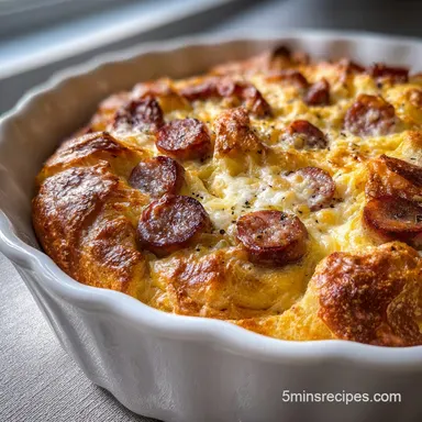 Crescent Roll Breakfast Recipe with Sausage: Flaky & Savory Recipe Card