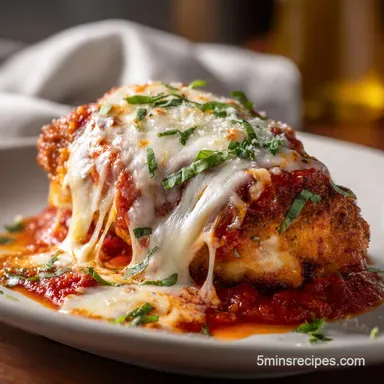 Best Chicken Parm Recipe with Mozzarella: Baked for 4 Servings Recipe Card