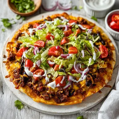 Taco Pizza Recipe with Crescent Rolls in 35 Minutes Recipe Card
