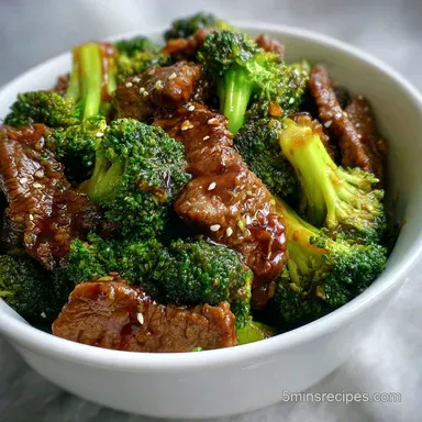 Crock Pot Beef and Broccoli - Slow Cooked Tender Meat Recipe Card