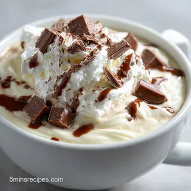 White Hot Chocolate Crock Pot Recipe for 10 Servings Recipe Card