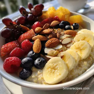 Daniel Fast Breakfast Idea with Oatmeal in 20 Minutes Recipe Card