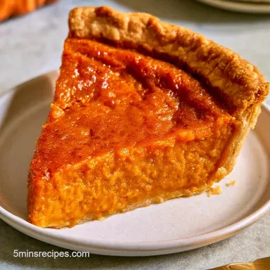 Pumpkin Pie Dish for 8 Servings Recipe Card