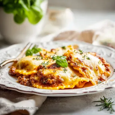 Baked Ravioli with Marinara: A 55 Minute Italian Dinner Solution Recipe Card