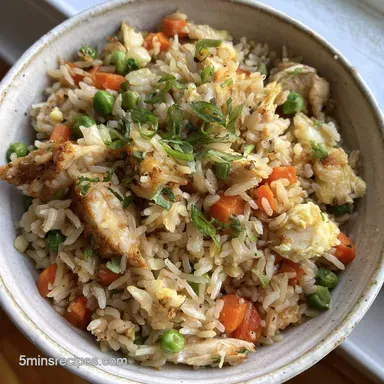 Easy Chicken Fried Rice Recipe for 4 Servings Recipe Card