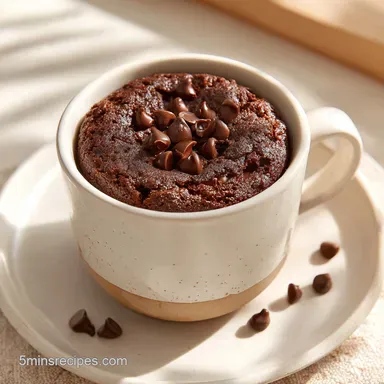 Easy 5 Minute Microwave Mug Brownie Recipe with Chocolate Chips