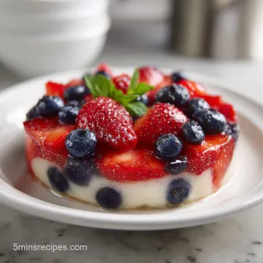 4th of July Fruit Pizza for 16 Servings Recipe Card