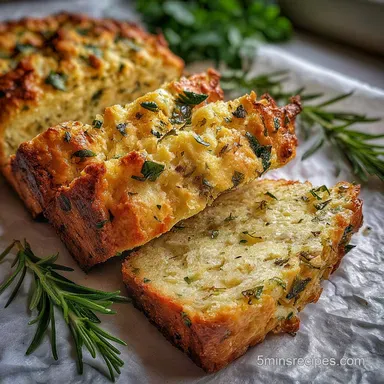 Quick Bread Recipe Without Yeast with Garlic and Herbs: Ready in 1 Hour 5 Mins Recipe Card