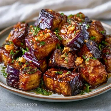 Garlic Roasted Eggplant Recipe for 4 Recipe Card