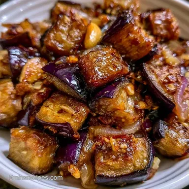 Garlic Sauteed Eggplant in 20 Minutes Recipe Card