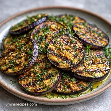 Grilled Eggplant with Garlic for 4 Recipe Card