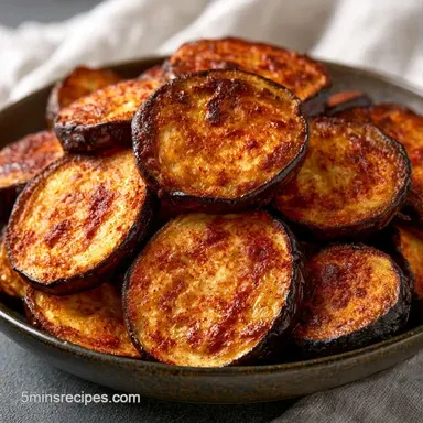 Crispy Healthy Air Fryer Eggplant Recipe Card