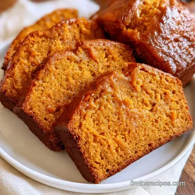 Healthy Pumpkin Bread with Applesauce Recipe Card
