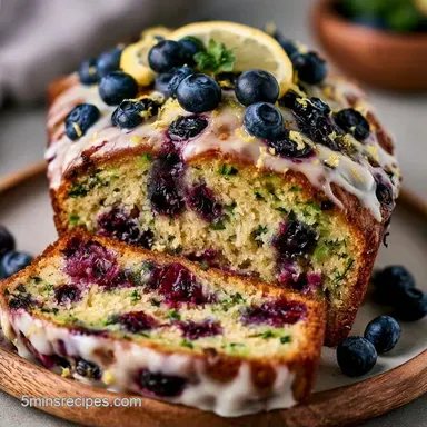 Lemon Blueberry Zucchini Bread in 70 Min