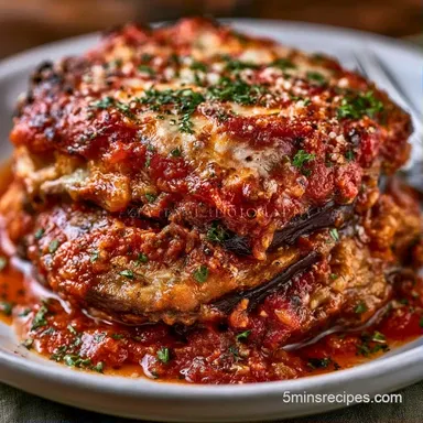 Eggplant Lasagna for 8 Servings Recipe Card