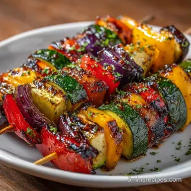 Vegetable Kabobs: Grilled Mediterranean Recipe Card