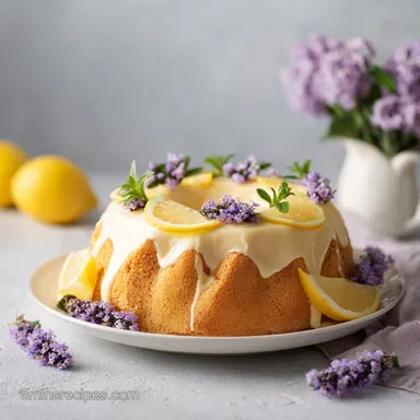 Lemon Lavender Cake Recipe for 15 Slices Recipe Card