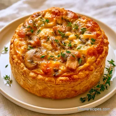 Mushroom Puff Pastry Tarts in 30 Minutes Recipe Card