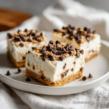 Easy NoBake Chocolate Chip Cheesecake Bars Recipe Card