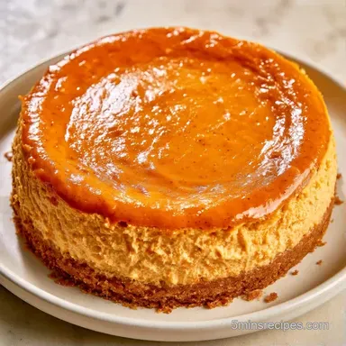 NoBake Pumpkin Cheesecake for 12 Servings Recipe Card