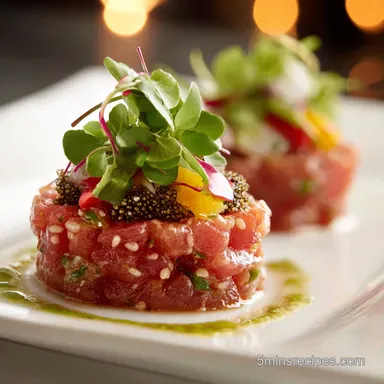 Nobu Tuna Tartare Recipe in 15 Minutes Recipe Card